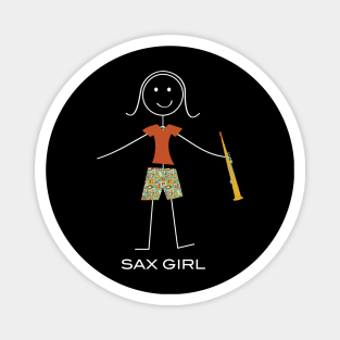 Funny Soprano Saxophone Girl Stick Woman Magnet